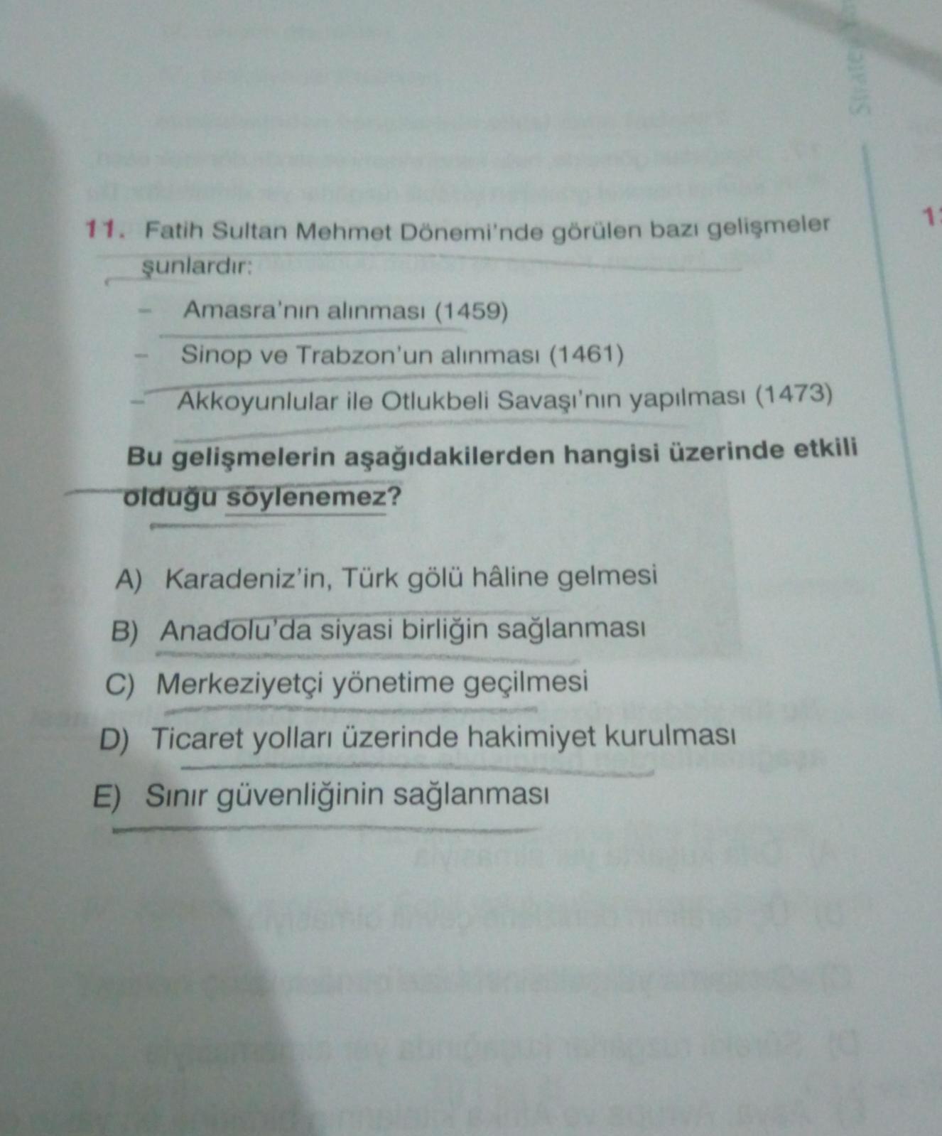 1 11 fatih sultan mehmet donemi nde gorulen bazi geli tarih