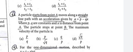 (d) 4+13 and and . A particle starts from point A mo... - Physics
