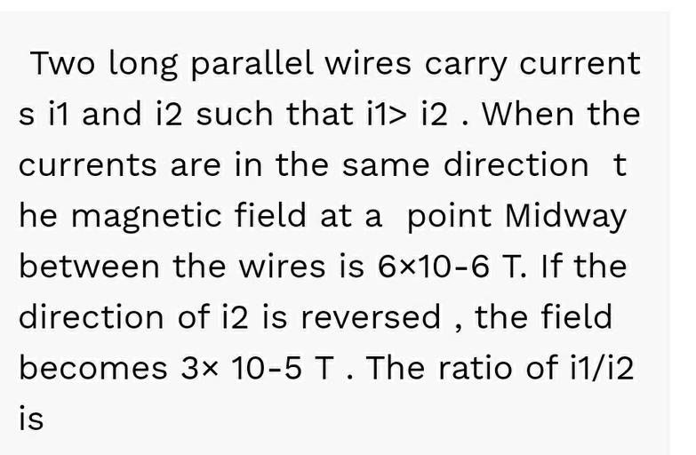 Two long parallel wires carry current si1 and 12 suc... Physics