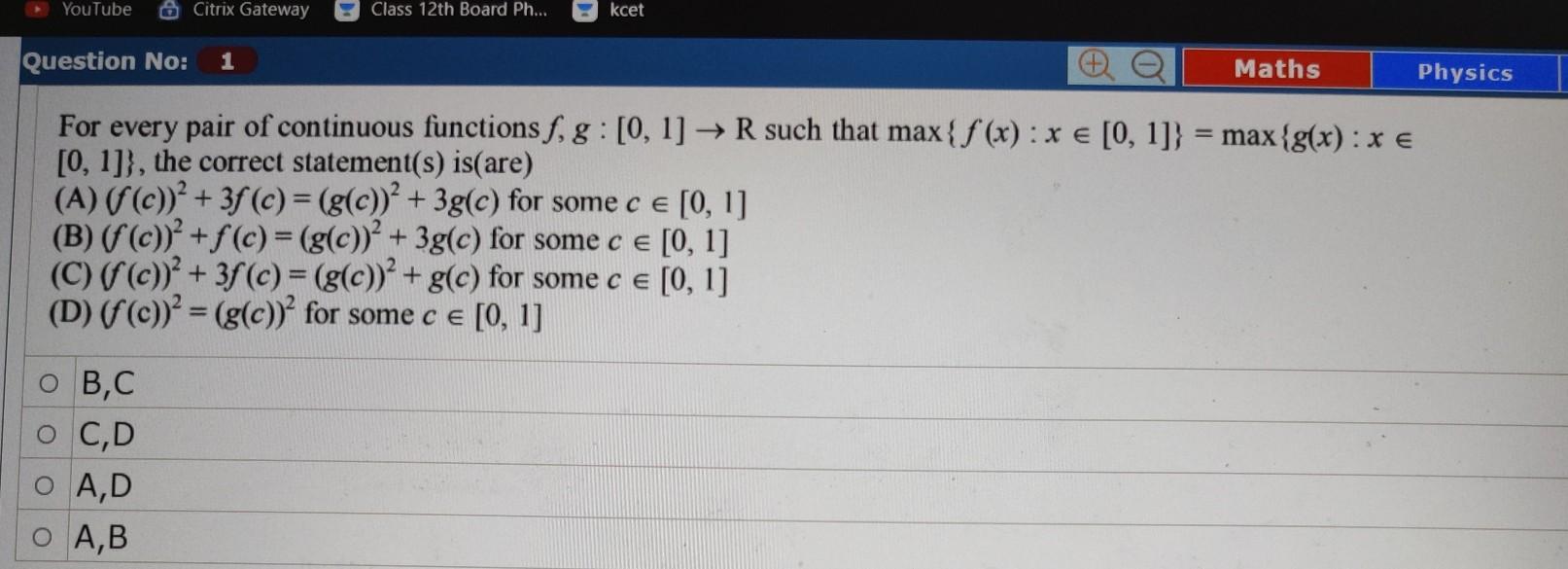 Youtube O Citrix Gateway Class 12th Board Ph Kcet Qu Math