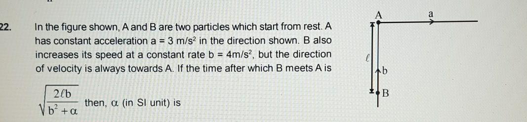 a 22. In the figure shown, A and B are two particles... - Physics