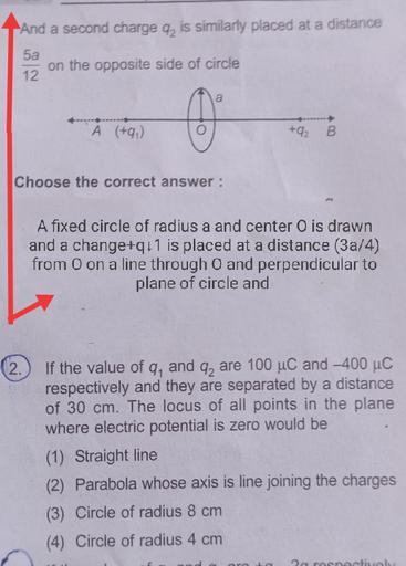 And A Second Charge Q Is Similarly Placed At A Dist Physics