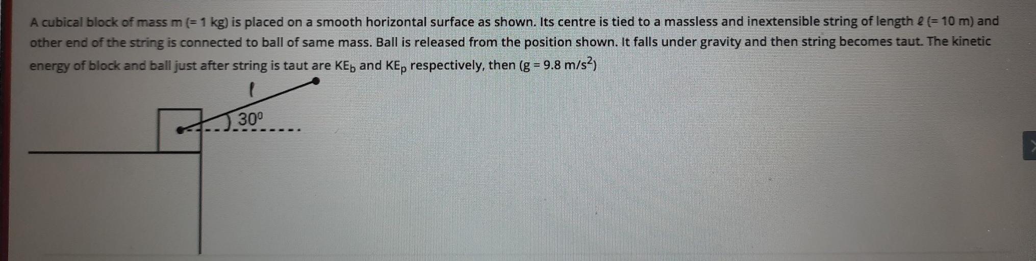 A Cubical Block Of Mass M And Edge A A cubical block of mass m (= 1 kg) is placed on a sm... - Physics