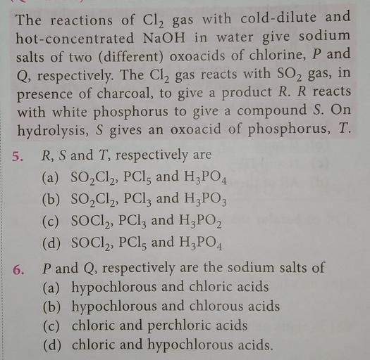 The reactions of Cl, gas with cold-dilut... - Inorganic Chemistry
