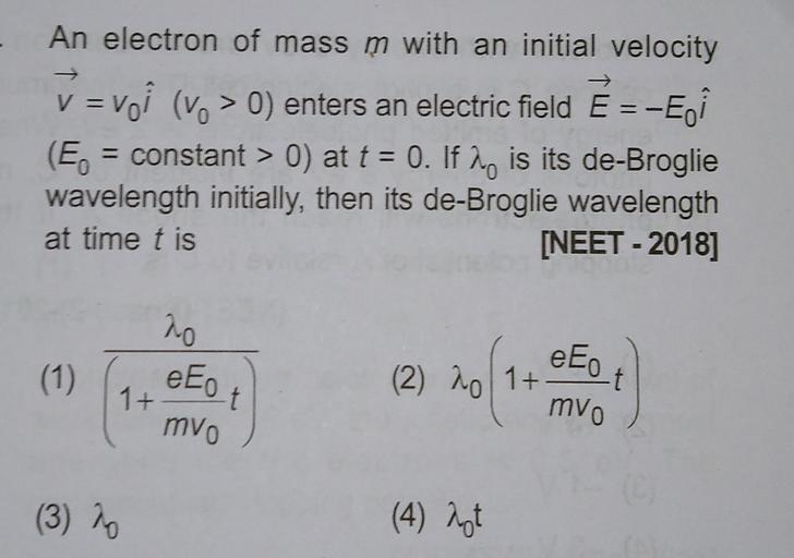 An Electron Of Mass M With An Initial Velocity An Electron Of Mass M With An Initial Velocity