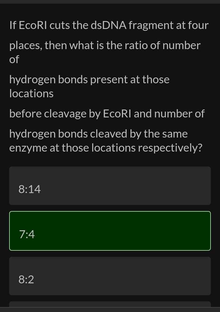 If EcoRI Cuts The DsDNA Fragment At Four Places The Biology