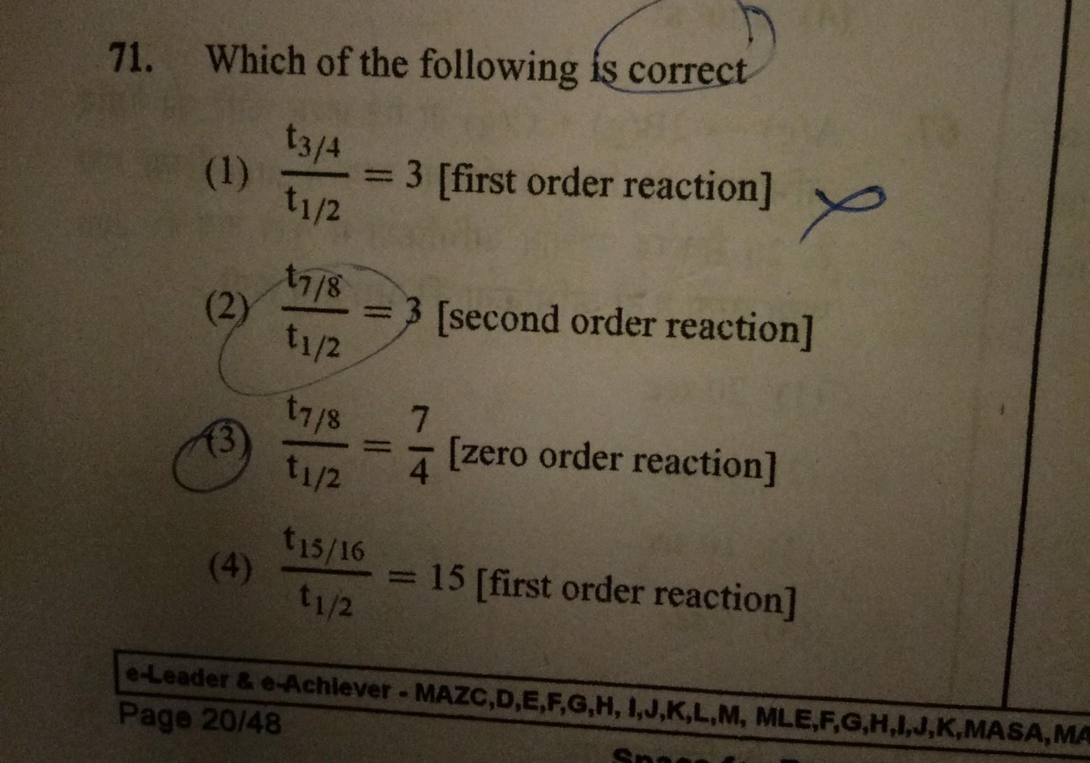 71 Which Of The Following Is Correct 1 Physical Chemistry 71 Which Of The Following Is Correct 1 Physical Chemistry