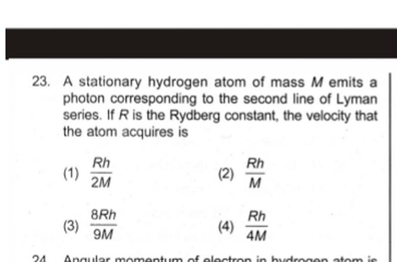 A Stationary Hydrogen Atom Of Mass M A Stationary Hydrogen Atom Of Mass M