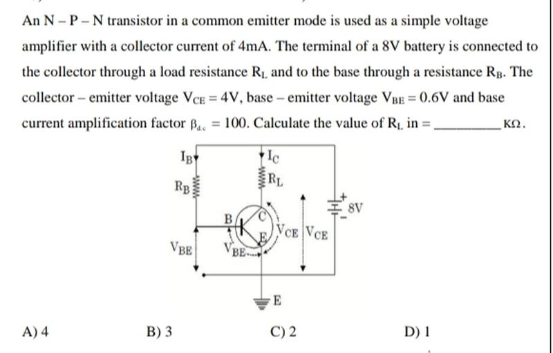 An NPN transistor in a common emitter mode is used... Physics
