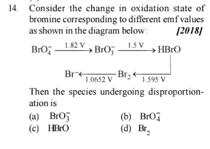 14. Consider the change in oxidation stat... Physical Chemistry