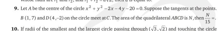 9 Let A Be The Centre Of The Circle X2 Y2 2x 4y Math