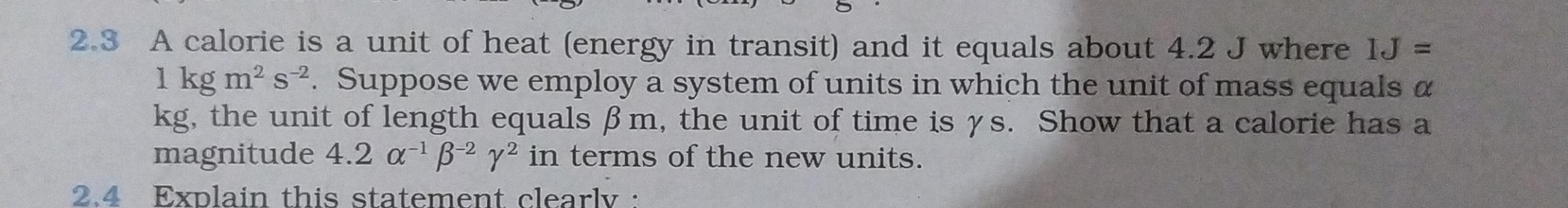 2 3 A Calorie Is A Unit Of Heat energy In Transit Physics