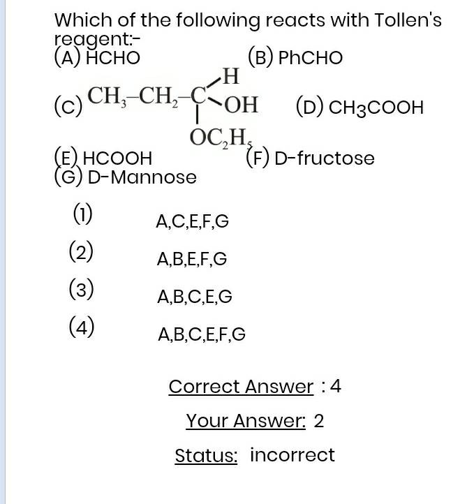 C Ch Ch C Oh Ch3cooh Which Of The Fo Organic Chemistry