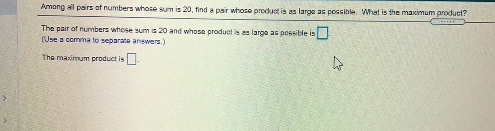 Find 4 Numbers In Ap Whose Sum Is 20 Among all pairs of numbers whose sum is 20, find a pair... - Math