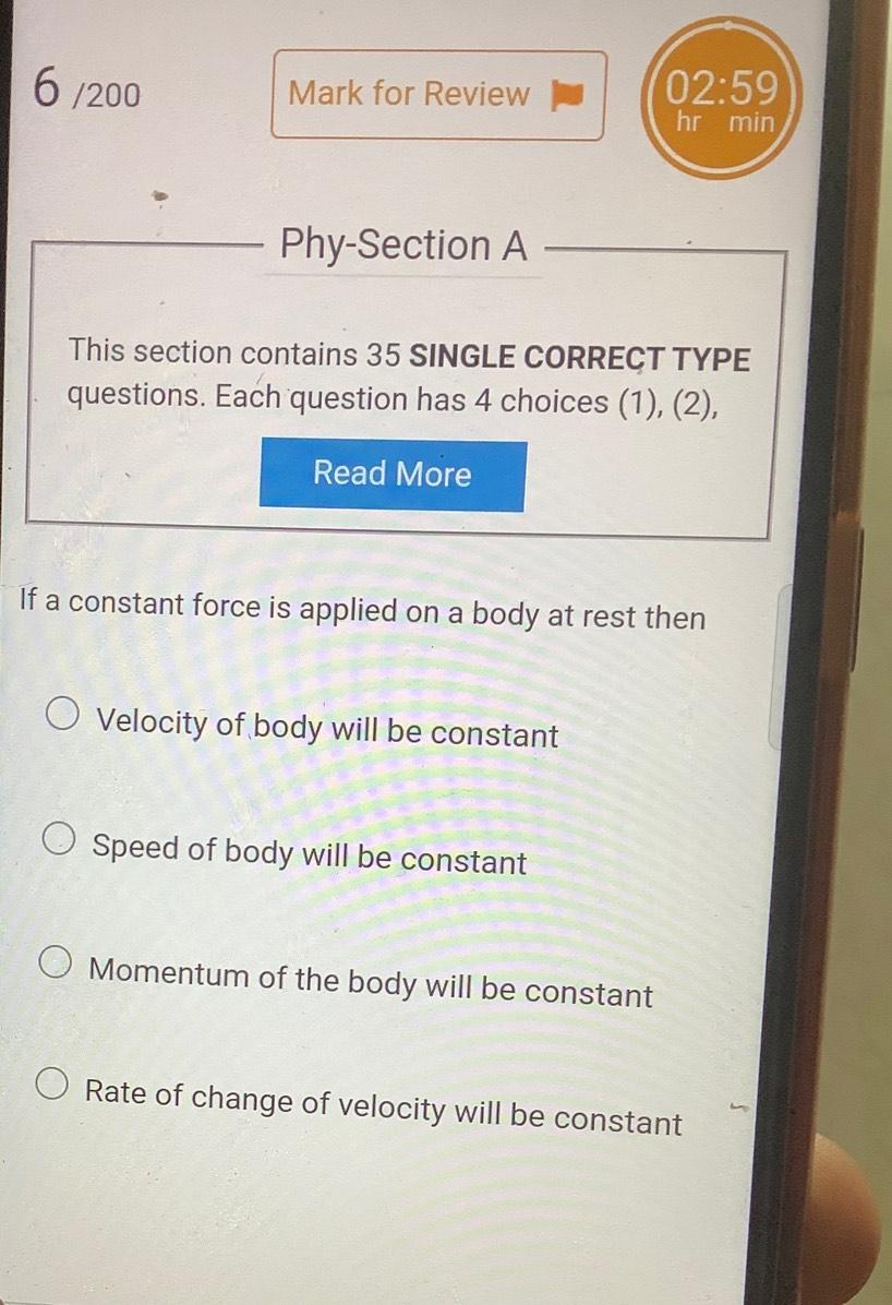 6 200 Mark For Review 02 59 Hr Min Phy Section A Thi Physics 6-200-mark-for-review-02-59-hr-min-phy-section-a-thi-physics