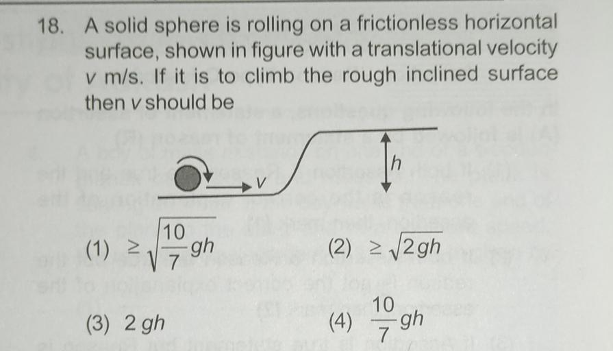 Solid Sphere Is Rolling On A Frictionless Surface 18. A solid sphere is rolling on a frictionless hori... - Physics