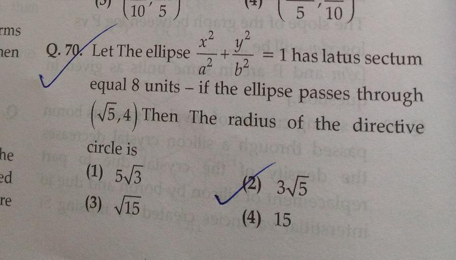 10 5 5 10 Rms Nen X Y A 62 Q 70 Let The Ellipse Math 10-5-5-10-rms-nen-x-y-a-62-q-70-let-the-ellipse-math