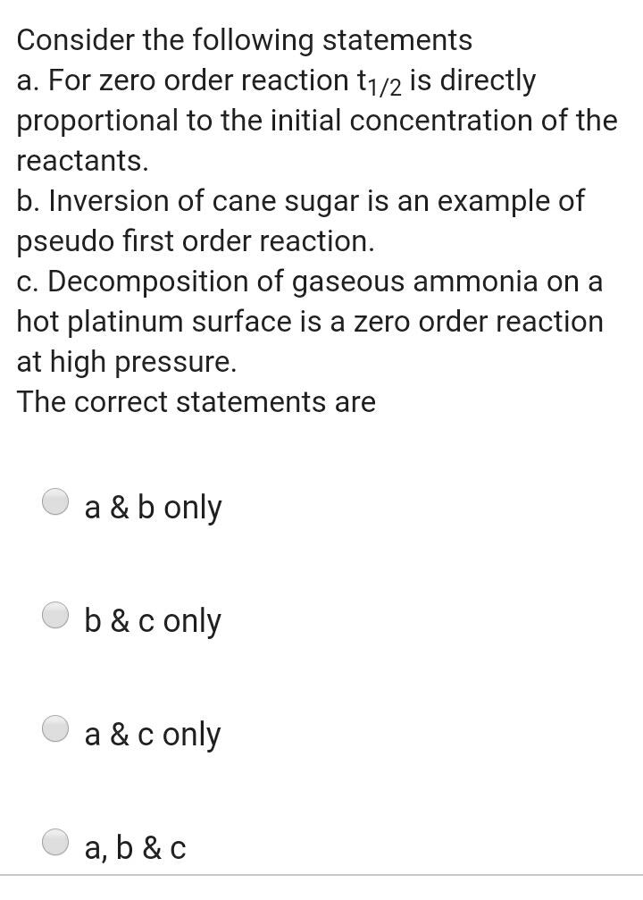 Consider The Following Statements A For Physical Chemistry