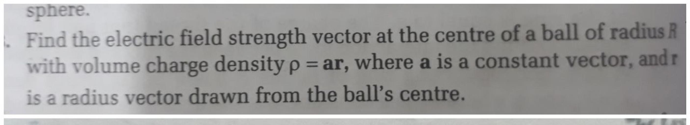 sphere. Find the electric field strength vector at t... Physics