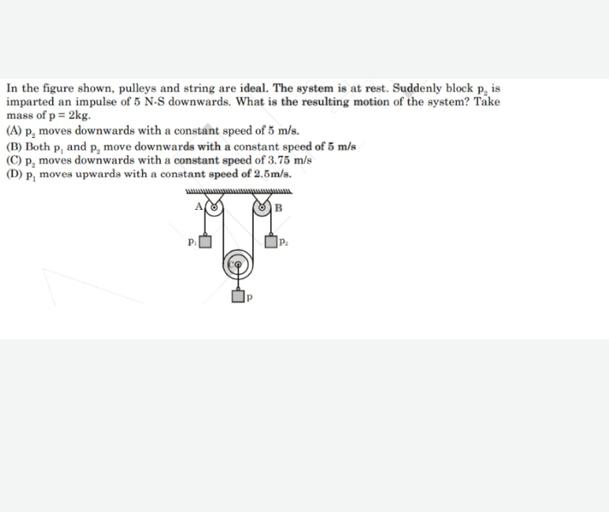 A Particle Of Mass 5m At Rest Suddenly In the figure shown, pulleys and string are ideal. T... - Physics