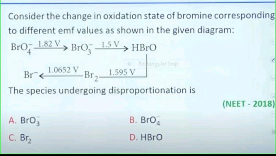 Consider the change in oxidation state of... Physical Chemistry