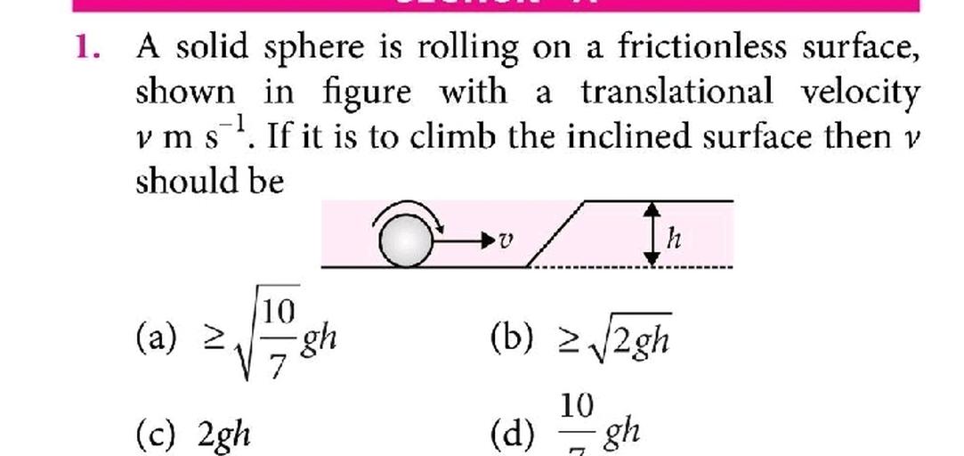 Solid Sphere Is Rolling On A Frictionless Surface Solid Sphere Is Rolling On A Frictionless Surface