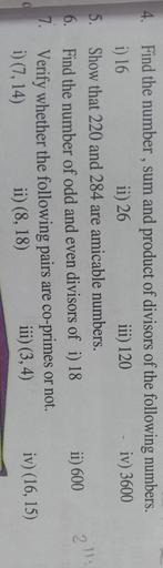 4 Find The Number Sum And Product Of Divisors Of The Math