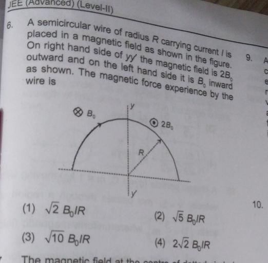 JEE Advanced) (Level11) 6. A semicircular wire of r... Physics