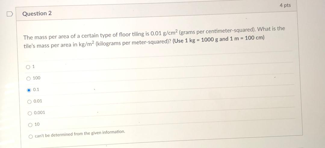 grams per centimeter squared