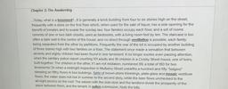 Chapter 2: The Awakening
Today, what is a tenement?...it is generally a brick building from four to six stories high on the street.
frequently with a store on the first floor which, when used for the sale of liquor, has a side opening for the
benefit of in