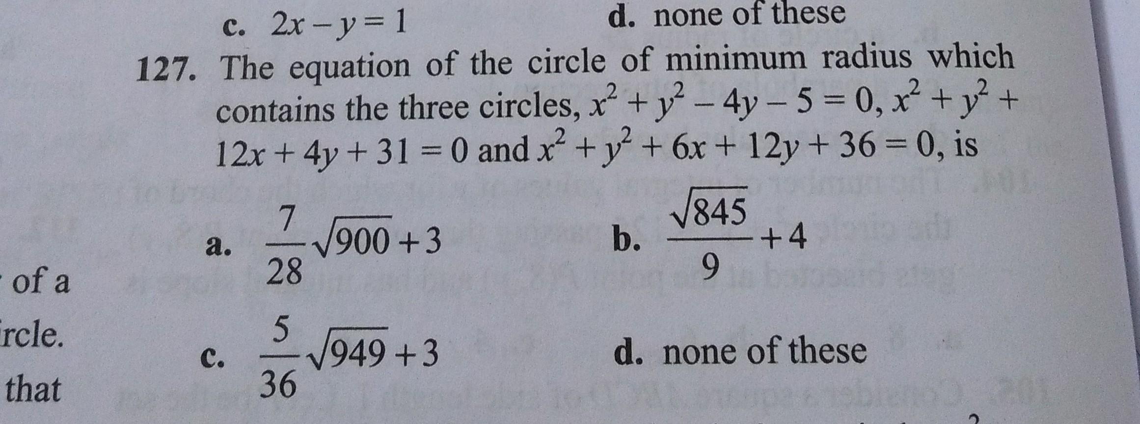 X 3 C 2x Y 1 D None Of These 127 The Equation Math