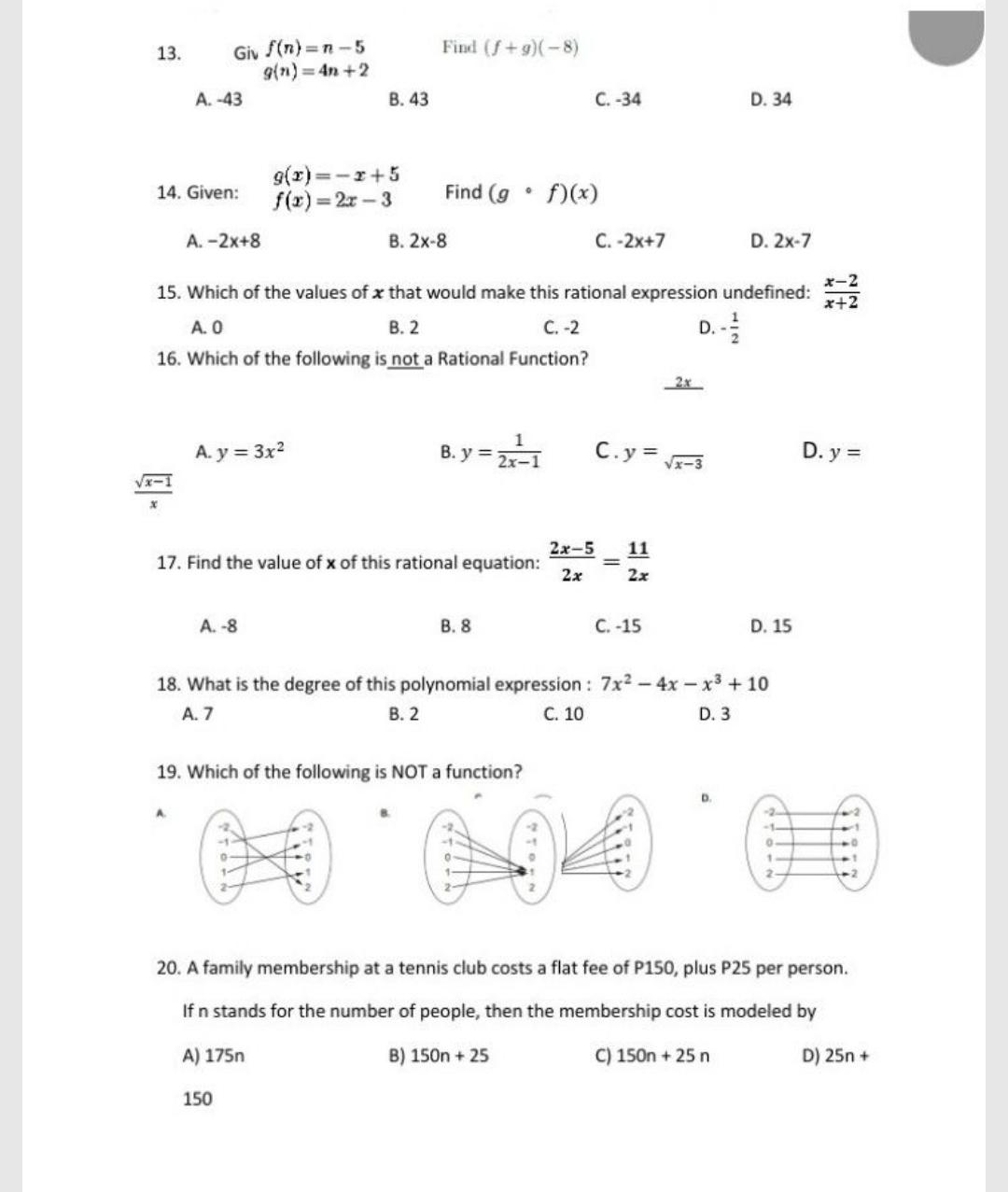 13 Find F 9 8 Giv F N N 5 9 71 4n 2 A 43 B 4 Math