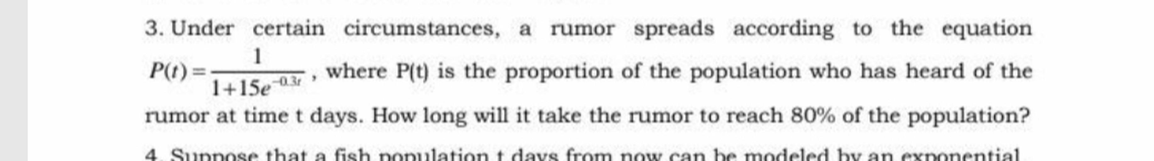 Under certain circumstances, a rumor spreads according Math