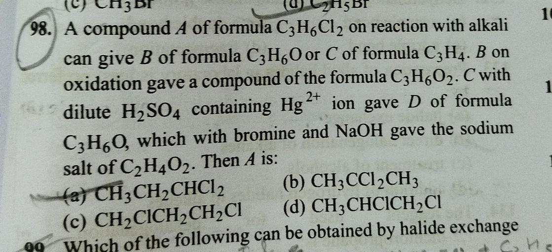 2015 BI 10 2+ 113 DI 98. A compound A of f... Organic Chemistry
