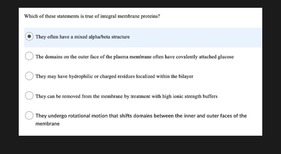 Which Of These Statements Is True Of Integral Membra… - Biology Which Of These Statements Is True Of Integral Membra… - Biology