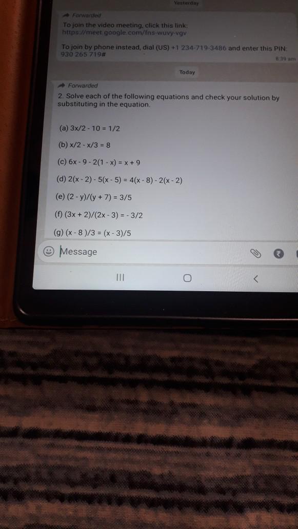 Yesterday Forwarded To Join The Video Meeting Click Th Math Yesterday Forwarded To Join The Video Meeting Click Th Math
