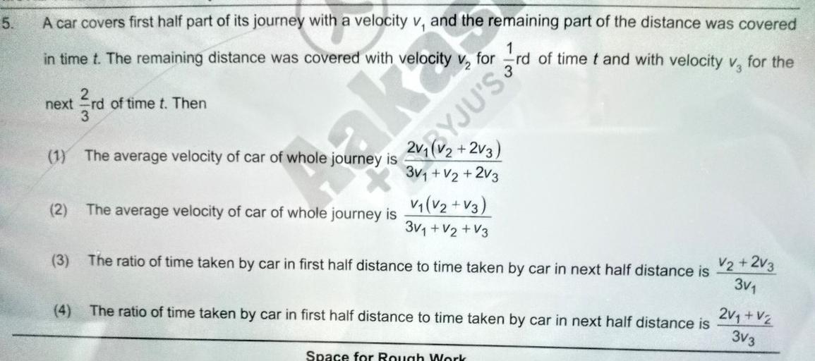 5. A car covers first half part of its journey with Physics