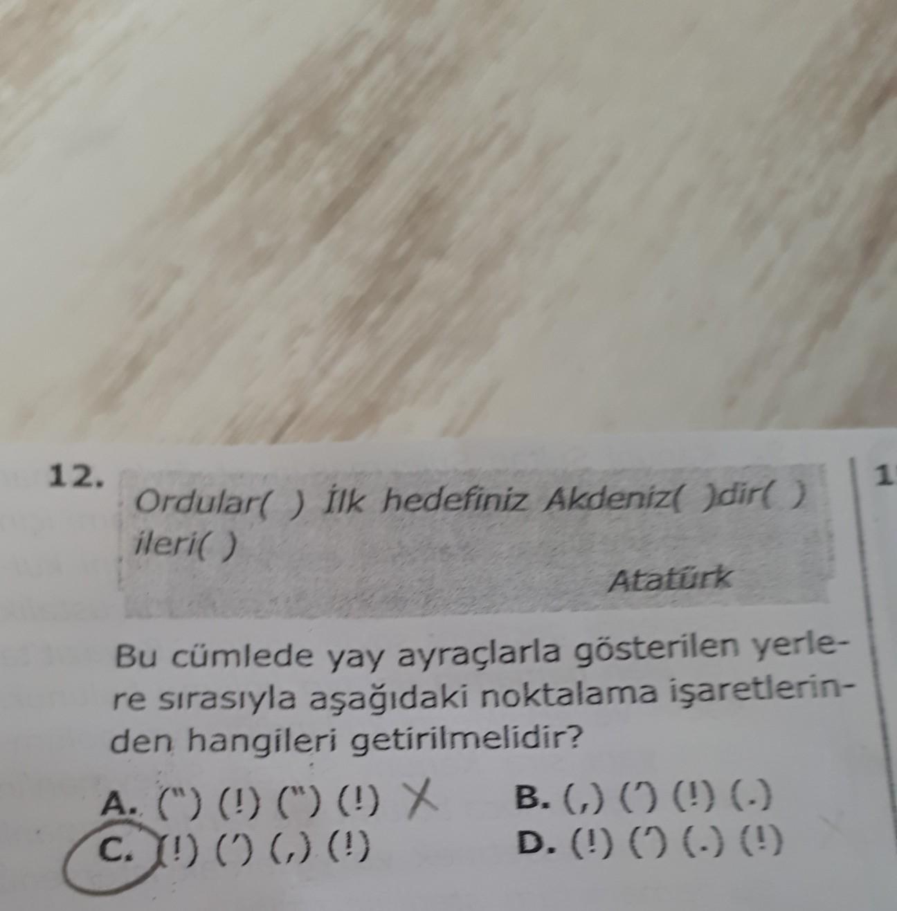 12. 1 Ordular() fik hedefiniz Akdeniz(dir() - Ortaokul Türkçe