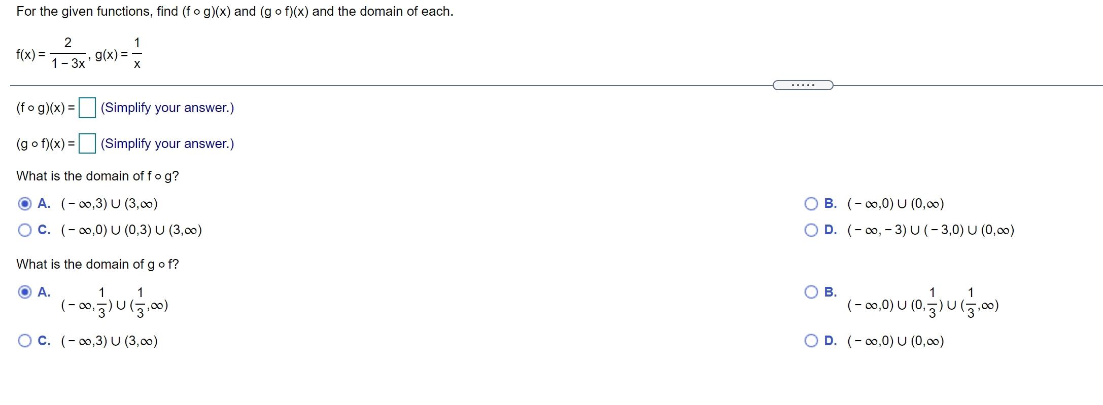 For The Given Functions Find fog x And g Of x An Math