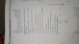 AT
ATOM BİLGİSİ VE PERİYODİK CETVEL
8.
7.
M
9.
XY
ZT
L
PE
le
Yukarıdaki periyodik cetvelde yerleri belirtilen ele-
mentler ile ilgili,
Atom yarıçapları arasında, X> Y>Z>T> L > M ilişki-
si vardır.
ya
A
B
C
1. iyonlaşma enerjileri arasında, M > L >T > Y>Z>X
ilişkisi vardır. +
• X, Y, Z, T ve L, 3. periyot elementleridir. +
• M nin değerlik elektron sayısı 2 dir.
L nin katman elektron dağılımı, 2, 8, 7 dir. for
X, Y ve Z bileşiklerinde sırası ile +1, +2, +3 değerlikle-
rini alır.
9.
.
Z, amfoter metaldir. ben
• Tile L arasında bileşik oluşmaz.
• Z ile L arasında ZL iyonik bileşiği oluşur. ZL3
• T, yarı metaldir. +
.
Hepsi doğada element halinde bulunur.
V FEN BİLİMLERİ YAYINLARI
ifadelerinden kaç tanesi doğrudur?
A)8
B) 9
C) 7
D) 10
E) 11
0.
A
10.
8.
R
X
T
N
P
Y