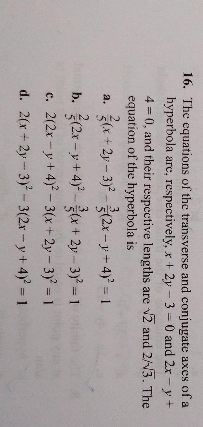 Hyperbola Questions Math Page 2 Kunduz
