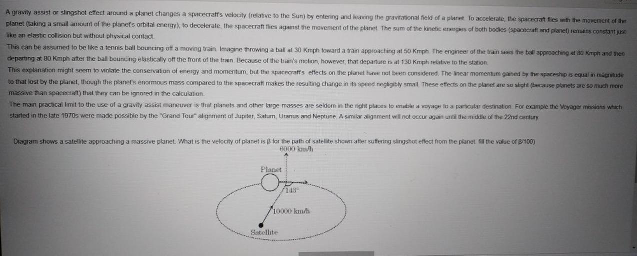 A gravity assist or slingshot effect around a Physics