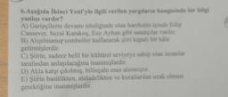 6. Aşağıda ikinci Yeni'yle ilgili verilen yargıların hangisinde bir bilgi
yanlışı vardır?
A) Garipçilerin devamı niteliğinde olan hareketin içinde Edip
Cansever, Sezai Karakoç, Ece Ayhan gibi sanatçılar vardır.
B) Alışılmamış semboller kullanarak şiiri kapalı bir hale
getirmişlerdir.
C) Şiirin, sadece belli bir kültürel seviyeye sahip olan insanlar
tarafından anlaşılacağına inanmışlardır.
D) Akla karşı çıkılmış, bilinçaltı esas alınmıştır.
E) Şiirin basitlikten, aleladelikten ve kurallardan uzak olması
gerektiğine inanmışlardır.