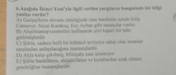 6. Aşağıda ikinci Yeni'yle ilgili verilen yargıların hangisinde bir bilgi
yanlışı vardır?
A) Garipçilerin devamı niteliğinde olan hareketin içinde Edip
Cansever, Sezai Karakoç, Ece Ayhan gibi sanatçılar vardır.
B) Alışılmamış semboller kullanarak şiiri kapalı bir hale
getirmişlerdir.
C) Şiirin, sadece belli bir kültürel seviyeye sahip olan insanlar
tarafından anlaşılacağına inanmışlardır.
D) Akla karşı çıkılmış, bilinçaltı esas alınmıştır.
E) Şiirin basitlikten, aleladelikten ve kurallardan uzak olması
gerektiğine inanmışlardır.
