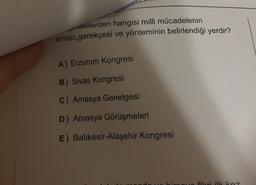 makilerden hangisi milli mücadelenin
amacı,gerekçesi ve yönteminin belirlendiği yerdir?
A) Erzurum Kongresi
B) Sivas Kongresi
C) Amasya Genelgesi
D) Amasya Görüşmeleri
E) Balikesir-Alaşehir Kongresi
ML fileri ilk kez
