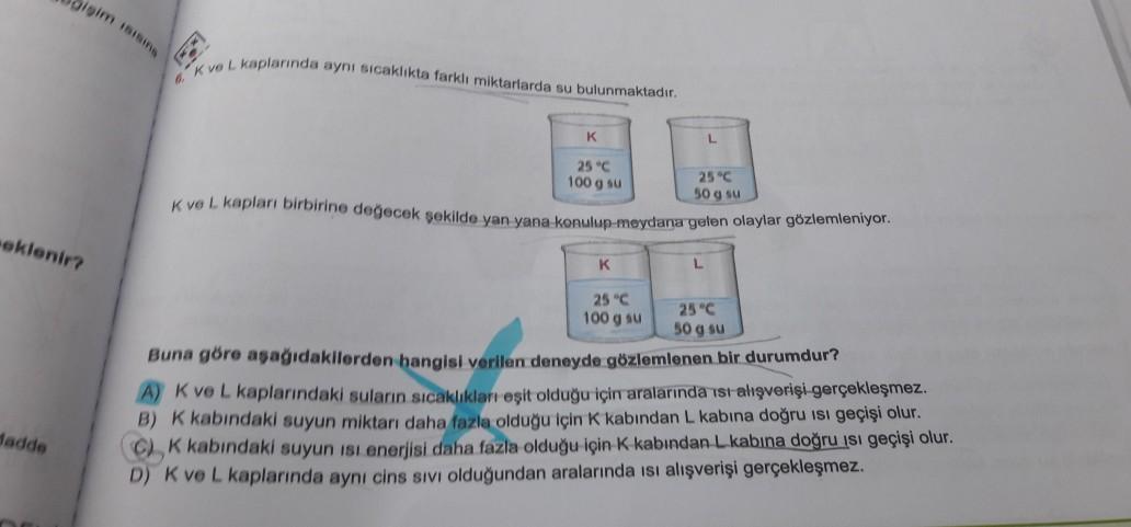 Kvel kaplarinda aynı sicaklikta farklı ... - Ortaokul Fen Bilgisi
