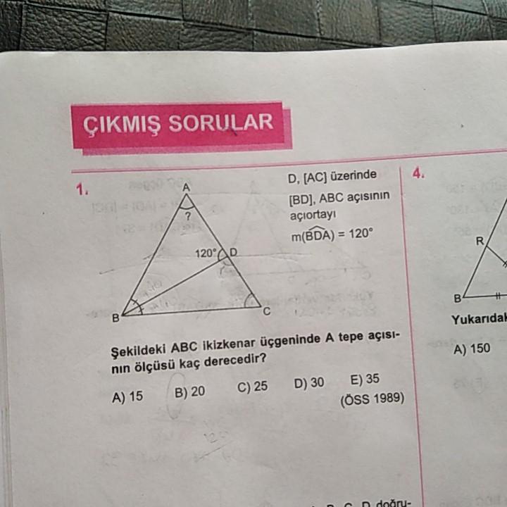 Cikmis Sorular 4 D Ac Uzerinde Bd Abc Acisin Geometri
