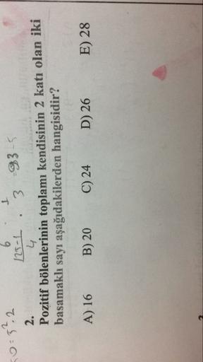 2 4 0 32 2 6 i 125 1 3 33 5 pozitif bole lise matematik