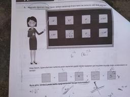 ki
4. Matematik öğretmeni Nilay Hanım, tahtaya yapıştırdığı 8 tane kartın her birine bir üslü ifade yazmıştır.
53
(-54)3
42
3-2.
125
-2
25
-1-100
(-4)
ohl
32
ad
-2
6
(633
Prf Yayınları
Nilay Hanım, öğrencilerinden kartlarda yazan sayılardan pozitif olanları aşağıdaki gibi küçükten büyüğe doğru sıralamalarını is-
temiştir.
82
a
12
K
A
<
<
A
u
Y
Buna göre, içinde K yazan kartta aşağıdakilerden hangisi bulunmalıdır?
D) -42
C) 53
B) 25
6
u
ce
A) (-12
