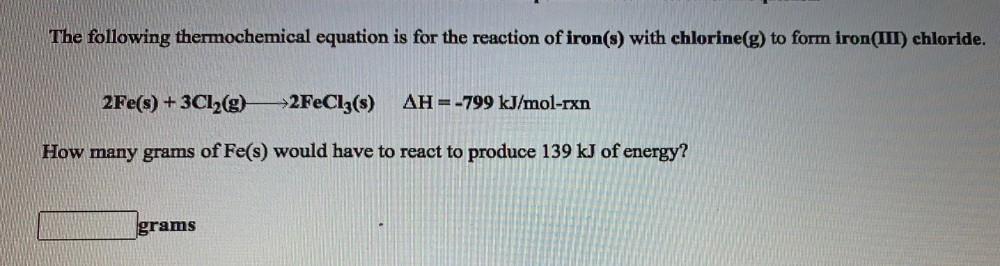 The following thermochemical equation is Physical Chemistry